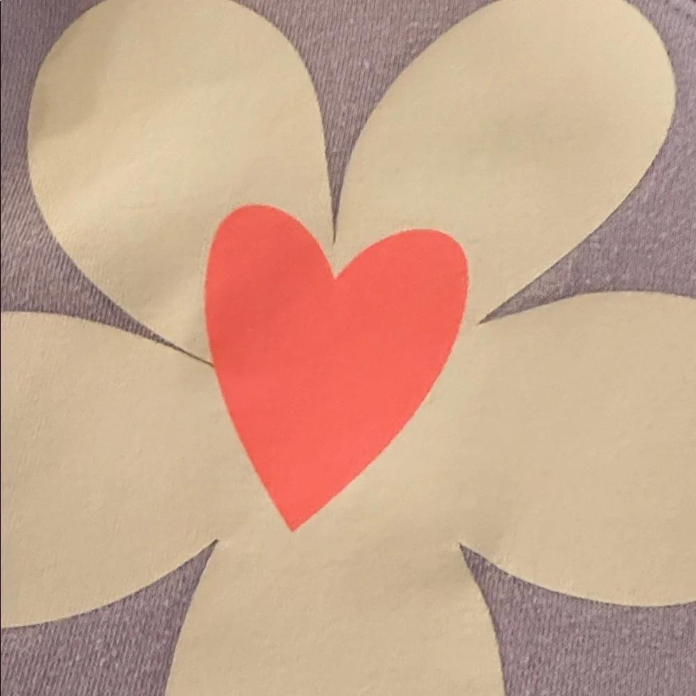 GAP Baby3T Heart Floral Sweatshirt - Lavender Bright Pink and Cream Colors